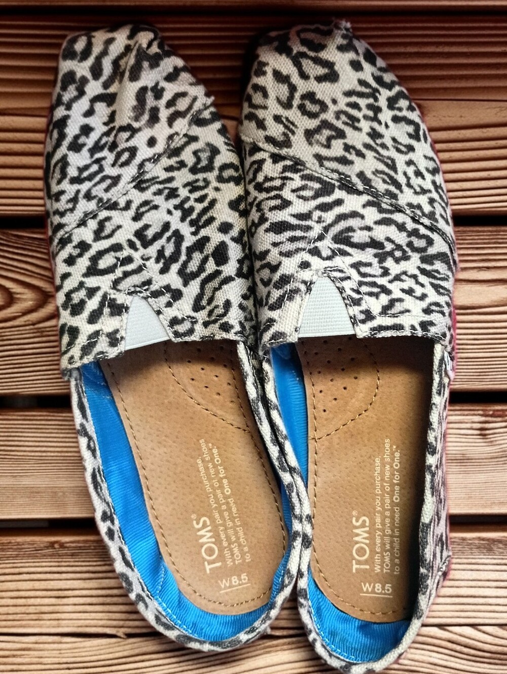 Toms Leopard-Trim Slip-On with Blue Liner